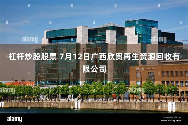 杠杆炒股股票 7月12日广西欣贸再生资源回收有限公司