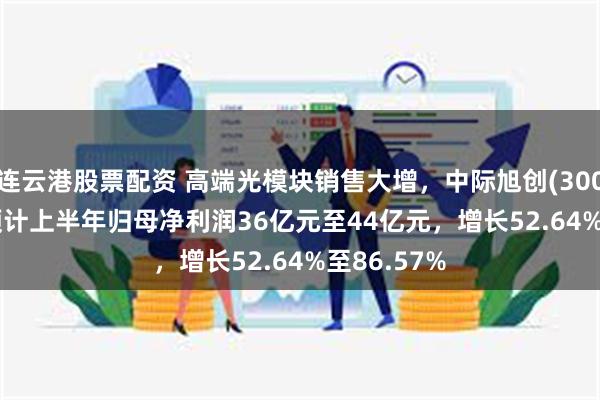连云港股票配资 高端光模块销售大增，中际旭创(300308.SZ)预计上半年归母净利润36亿元至44亿元，增长52.64%至86.57%